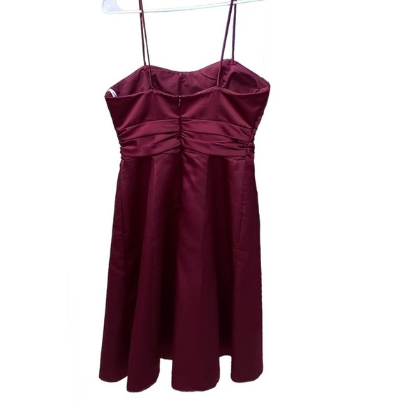 David’s Bridal cocktail dress wedding party event guest attire formal 8 wine - Picture 3 of 14